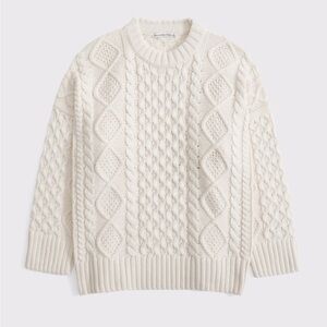 Abercrombie Oversized Cable-Knit Crew Sweater S